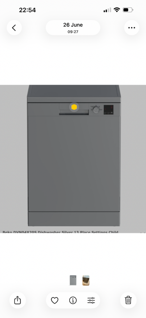 Beko Dishwasher Silver – Good Condition, Freestanding