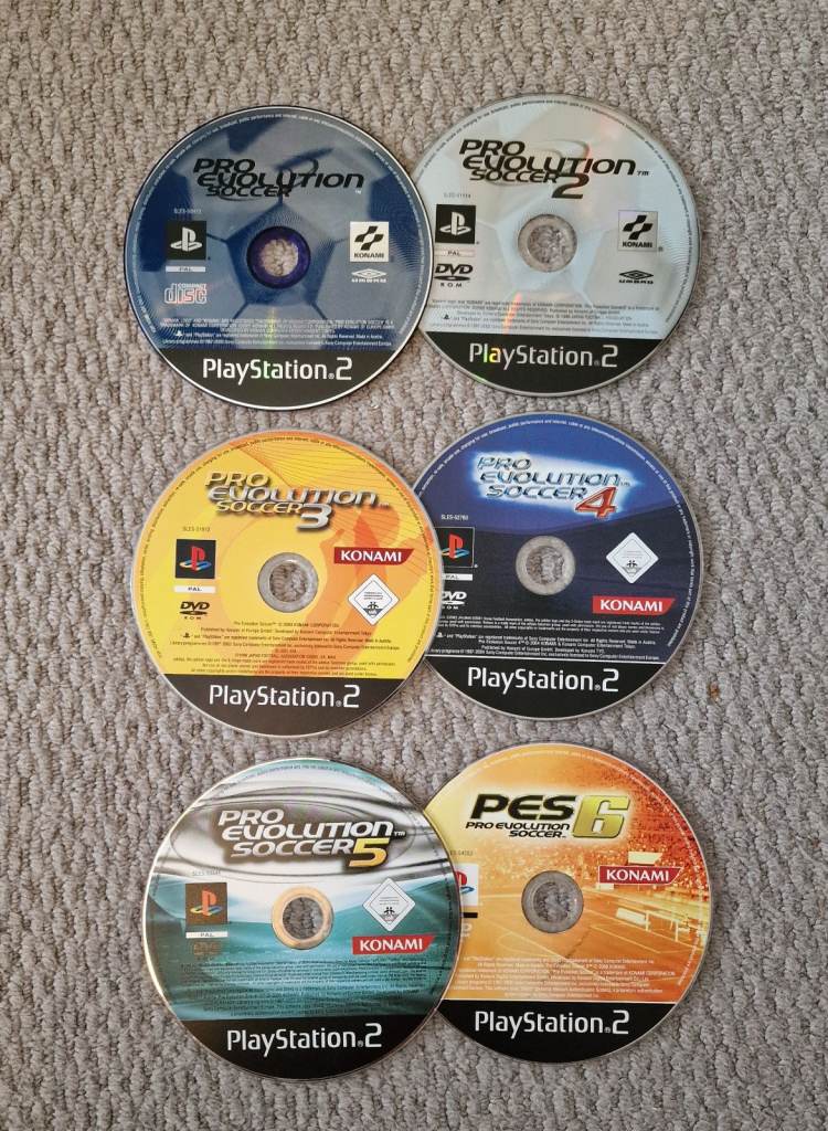 Pro Evolution Soccer 1, 2, 3, 4, 5 & 6 PS2 Games
