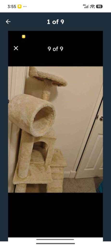 Beige Cat Kitten Home scratching post tree 