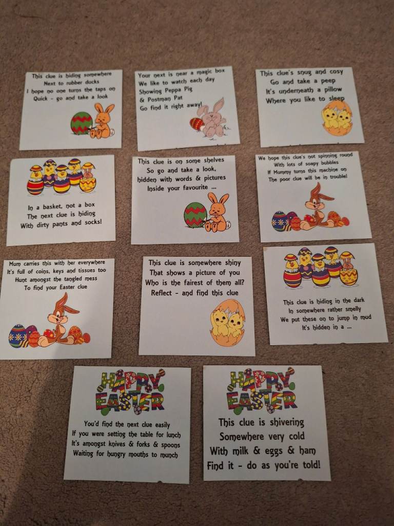 Easter hunt clues