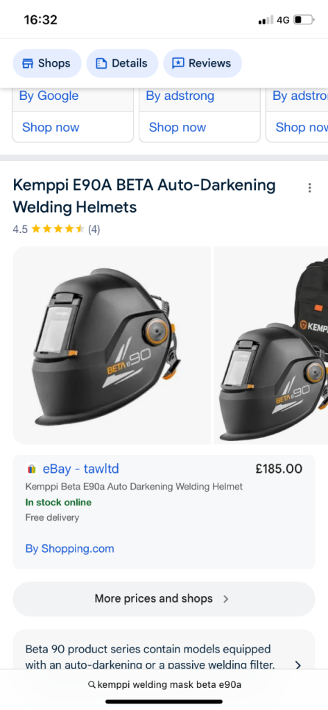 Kemppi welding mask for sale