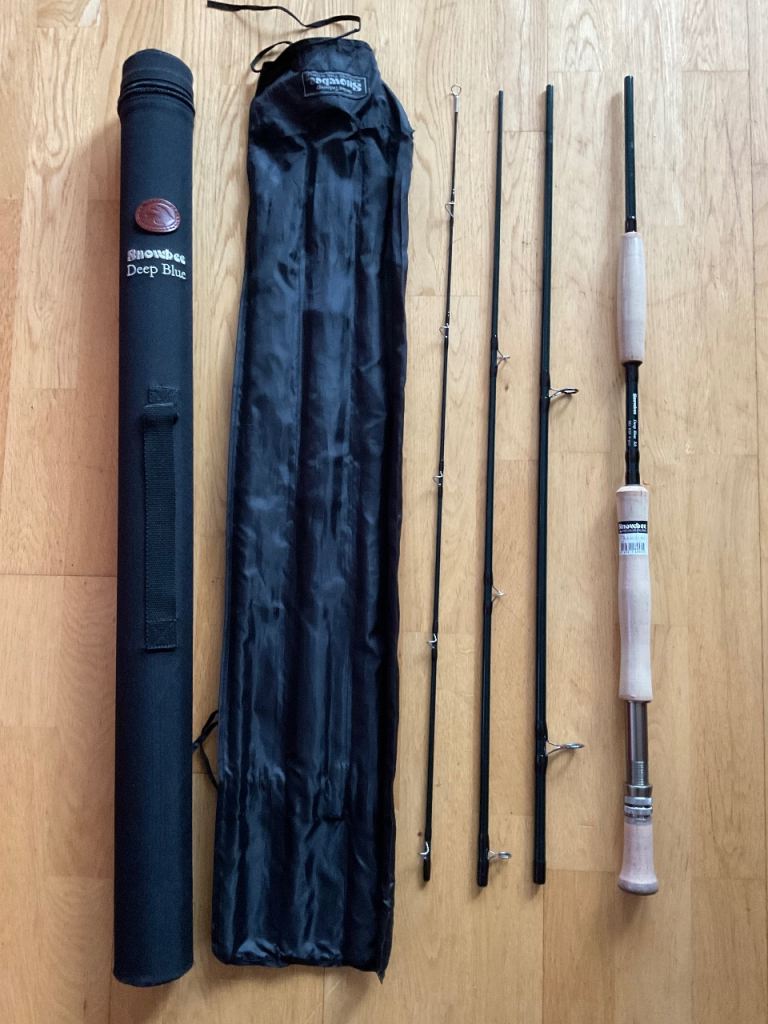 BRAND NEW SNOWBEE DEEP BLUE XS FLY FISHING ROD 9ft #10 WITH TUBE + BAG (Pike Bass Permit Tarpon)
