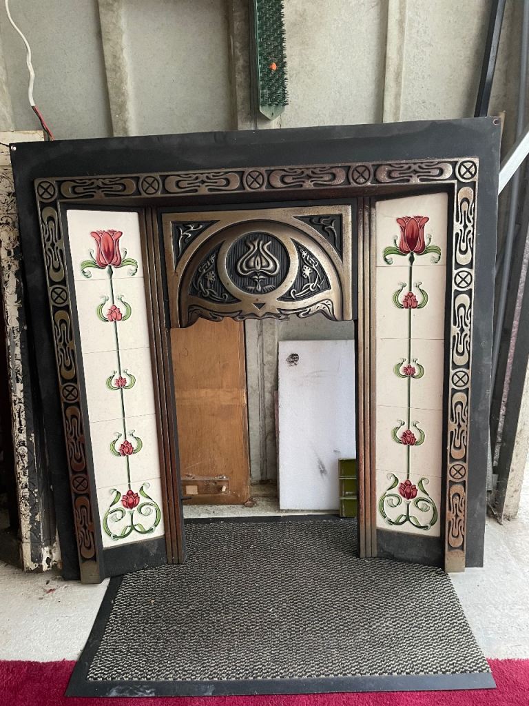 Art Nouveau Fire Surround with insert. 