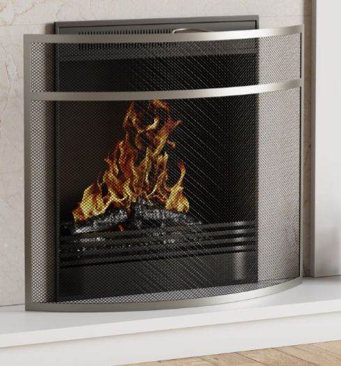 Fire Guard Protector Surround Nickel coated Silver Stainless Steel The Range 