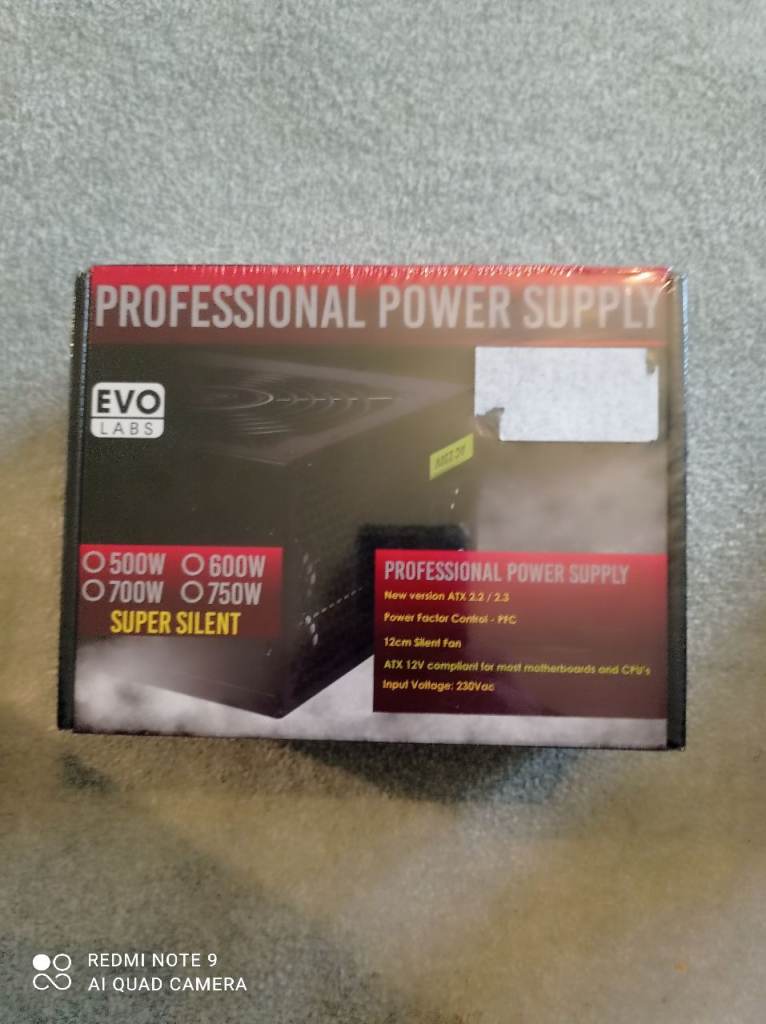 EVO Labs 500 watt Silent Professional ATX Power Supply 