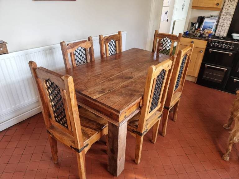 Kitchen table and chairs plus cabinet 