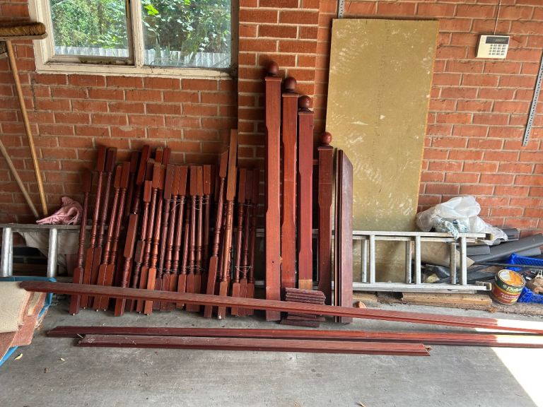 Wooden Stair Balusters and Newel Posts - Good Condition