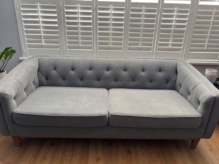 Lovely Grey Two-Seater Sofa – Good Condition