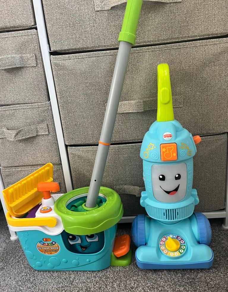 Mop & bucket and hoover toy