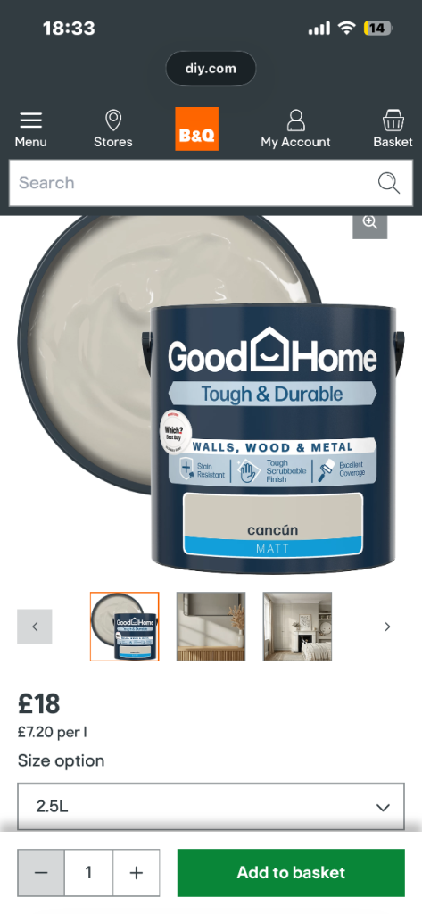 Good Home Cancun Matt Emulsion Paint 2.5L – New