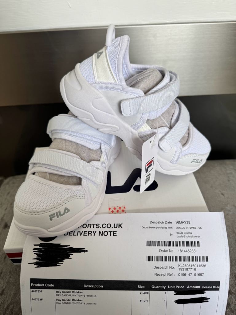 Fila Sportswear Ray Sandal Children Boy Girl Slipper Kids Beach Slide Size 11