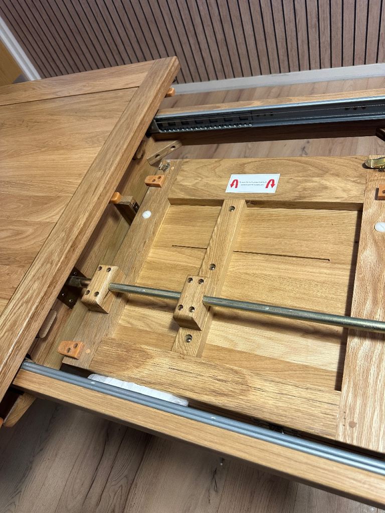 Oak Furnitureland - Hercules Solid Natural Oak Extending 10 or 12 Seator Dinning Table