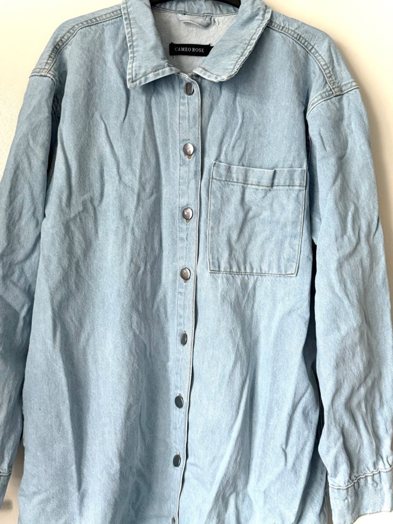 Cameo Rose oversized denim jacket, Large