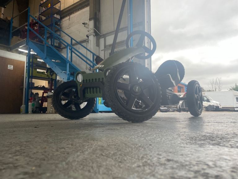 Berg Jeep ride on pedal Go-Kart and Trailer
