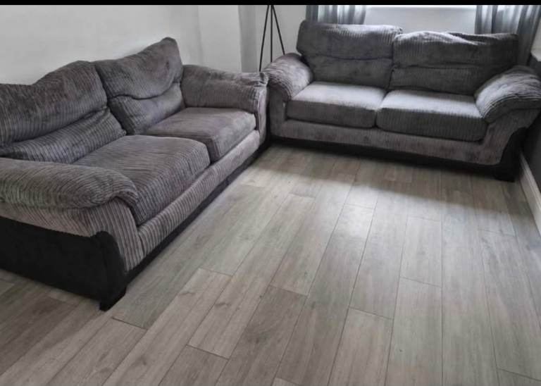 Grey 3 seater sofa x2
