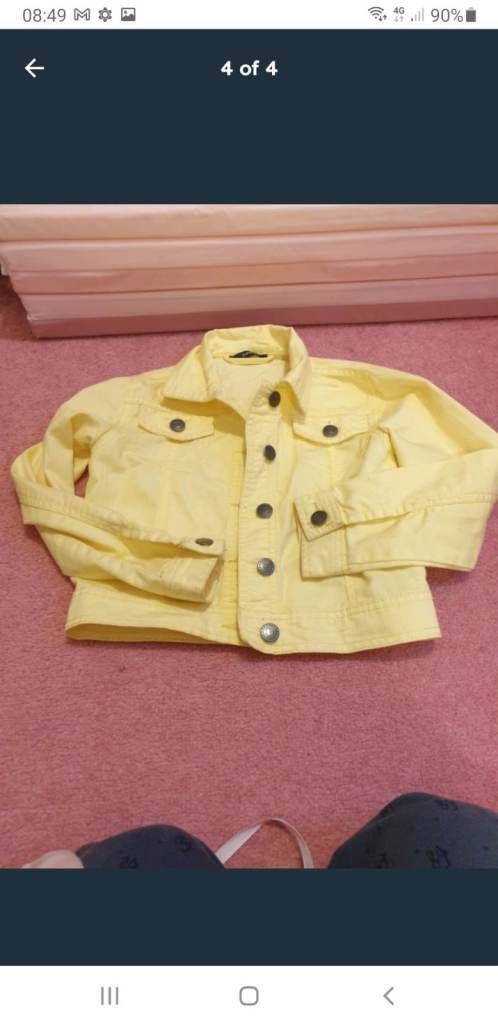 Yellow jean jacket age 7-8