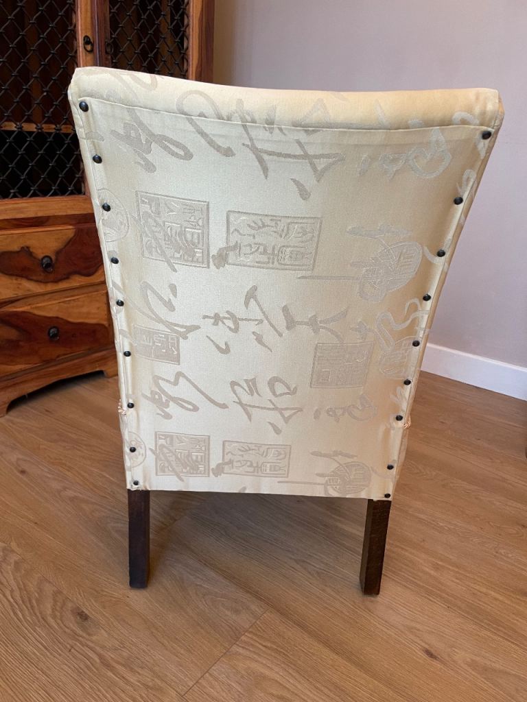 Cream Upholstered Accent Chairs – Good Condition