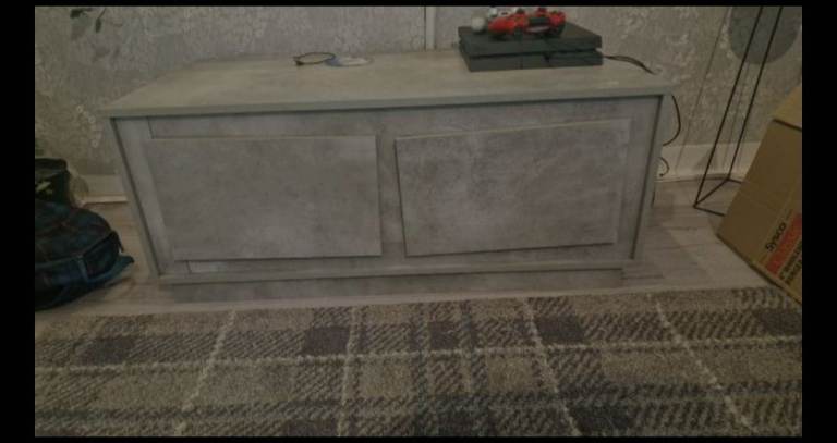 Grey Wooden Storage Unit / Wardrobe – Good Condition