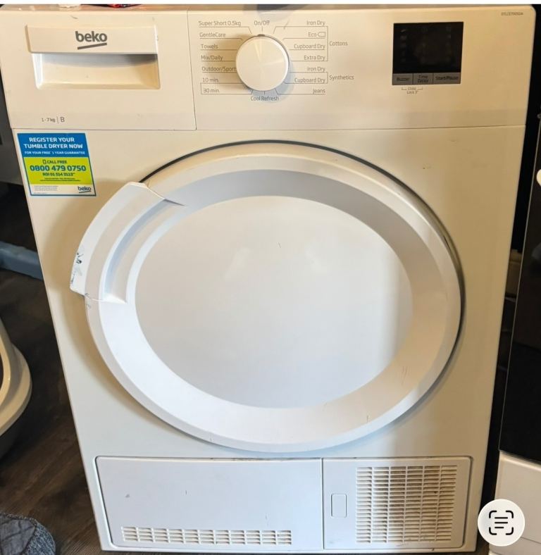 Beko Tumble Dryer - White, Good Condition