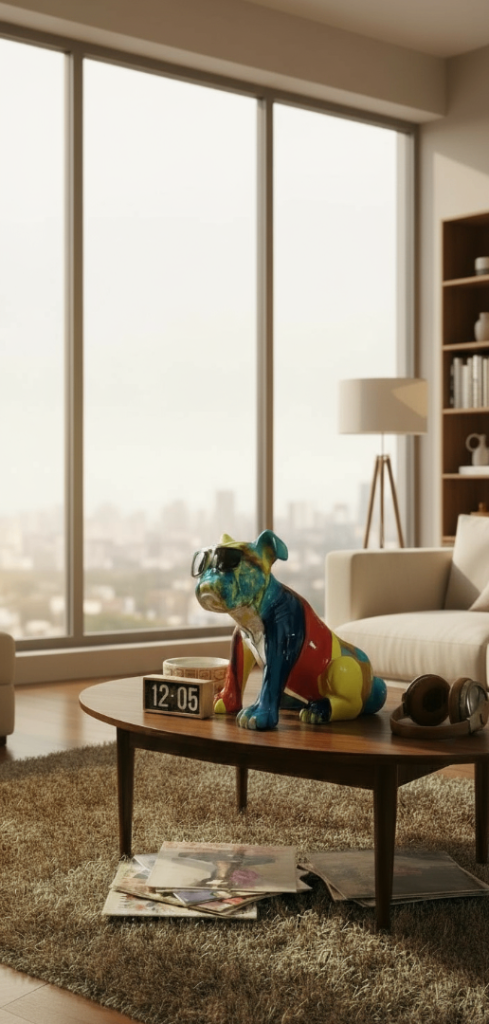 Bulldog Colour Splash Ornament - Large Resin Dog Sculpture 