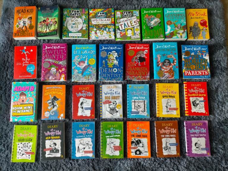 Large Collection of Kids' Books – Diary of a Wimpy Kid and David Walliams etc