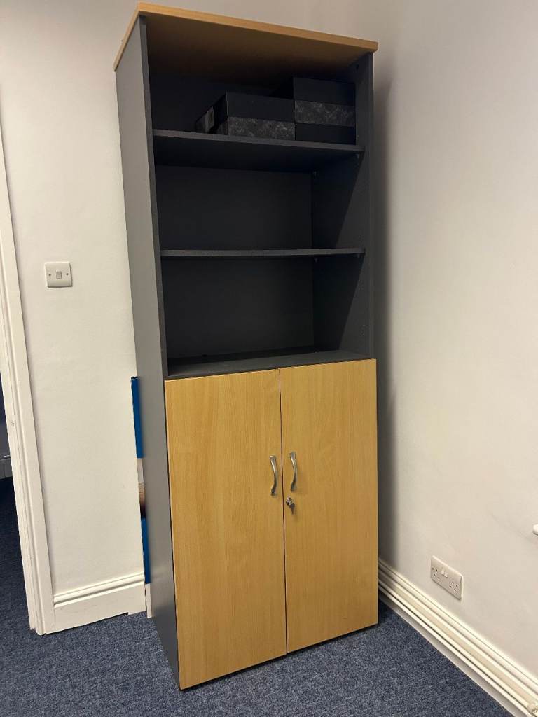 image for Large shelving and cupboard unit perfect for home office 