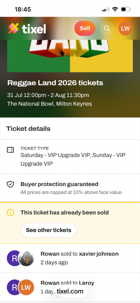 Reggae Land 2026 VIP upgrade ticket