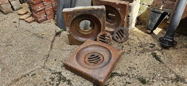 Reclaimed Victorian Drain Grates – Set of 3