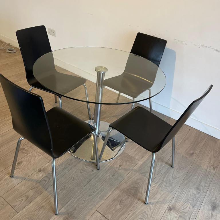 FREE DELIVERY Round Dining Set Table and 4 Chairs, in good condition.  