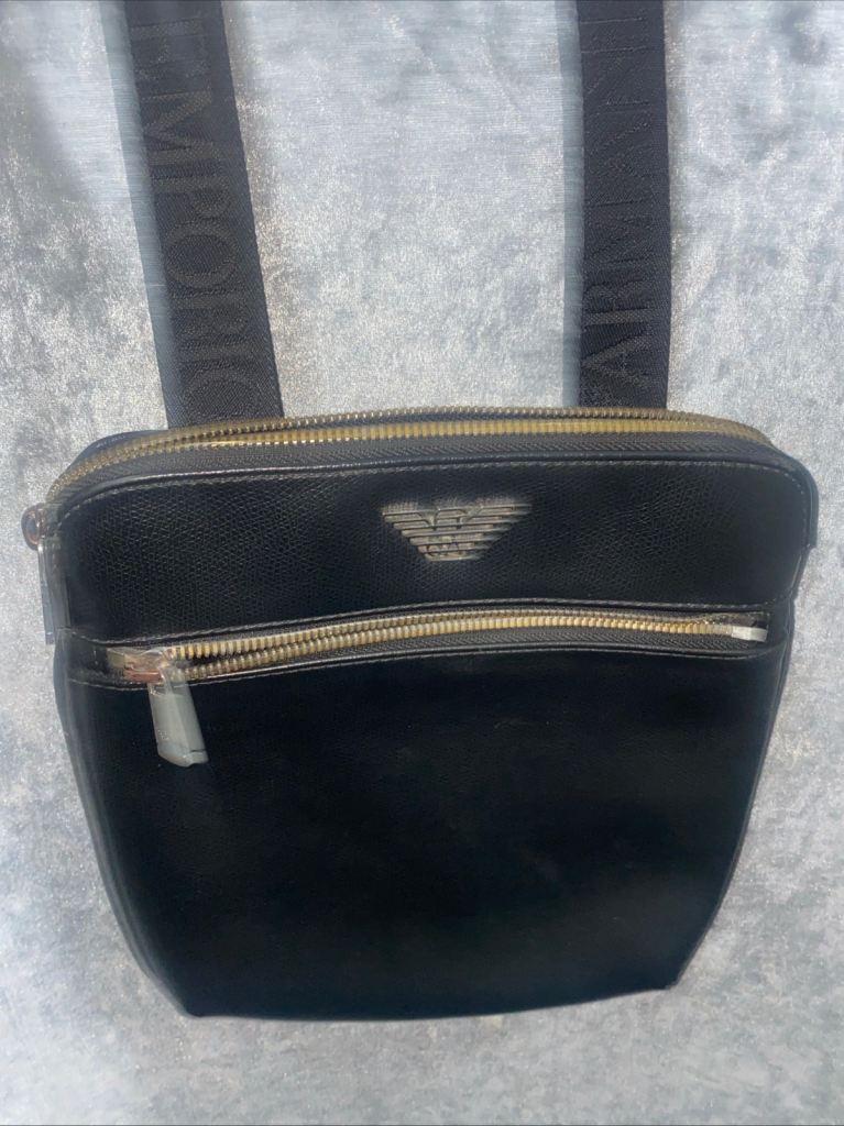 image for Black Leather Duffle Bag - As Good As New