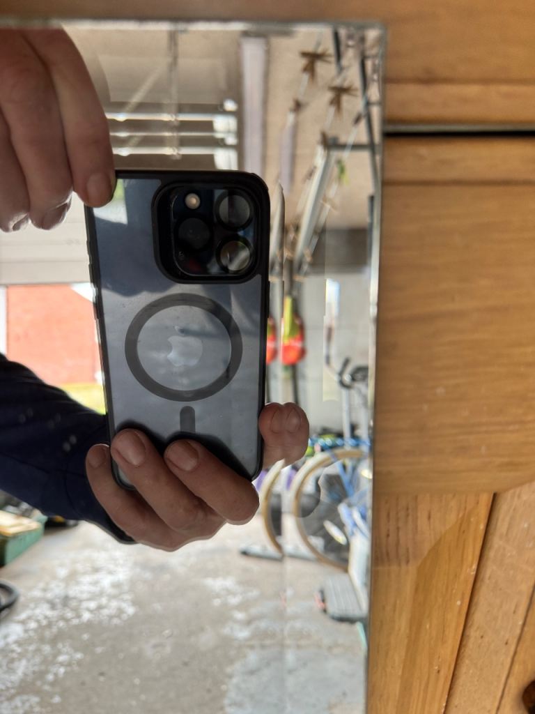 Large frameless mirror