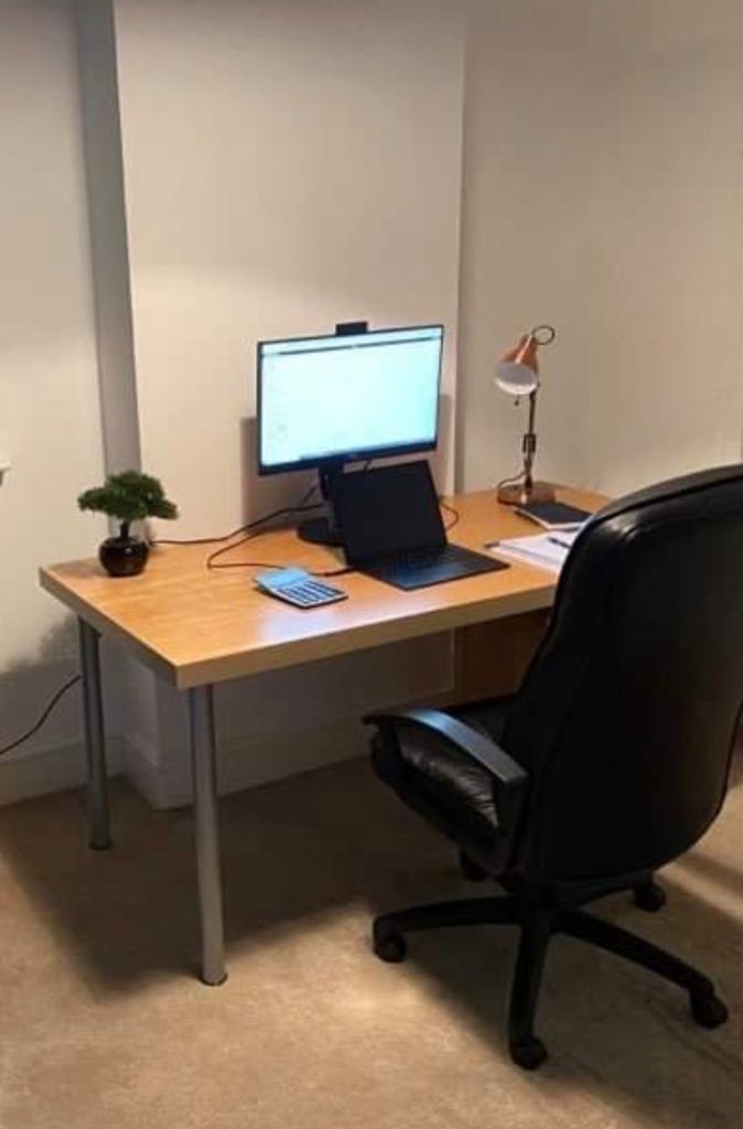 Wooden Desk with Metal Legs 