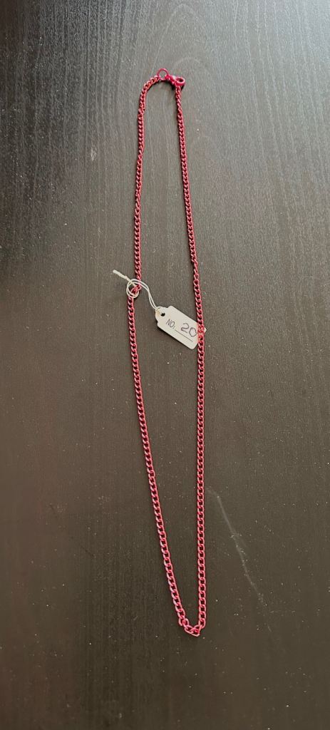 343. Hot pink chain necklace pink jewellery 20", 2.8mm Metal Chain.
