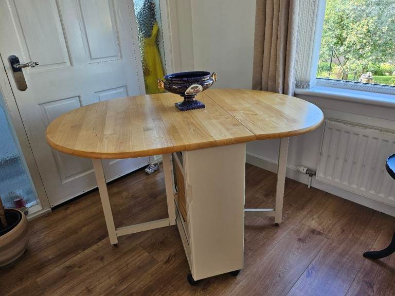 Drop Leaf Dining Table with Folding Chairs – Great for Small Spaces
