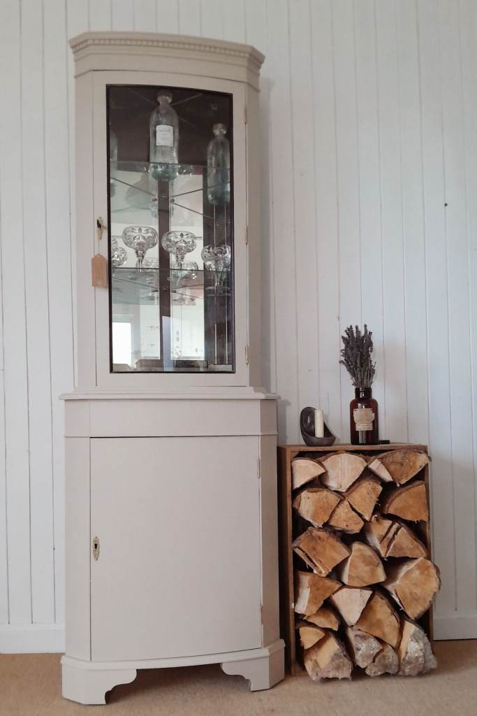 image for Contemporary cocktail bar, corner glass display cabinet 