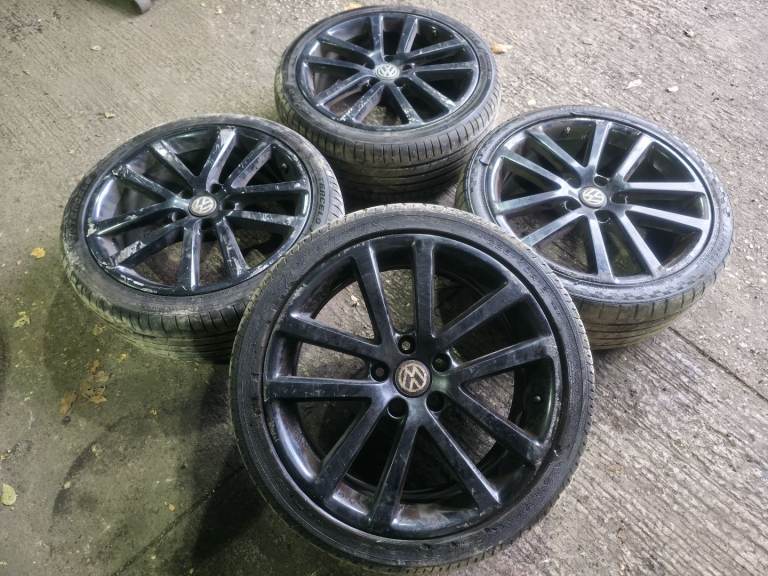 GENUINE VW 18" ALLOY WHEELS CHARLESTON 5X112 GOLF GTD R GTI CADDY AUDI MK5/6/7