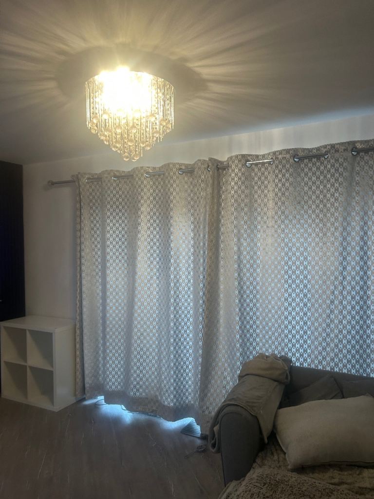 Next silver long curtain pole 