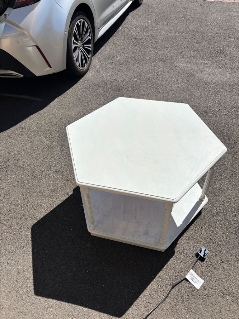 FREE Hexagonal White Wooden Coffee Table - Good Condition
