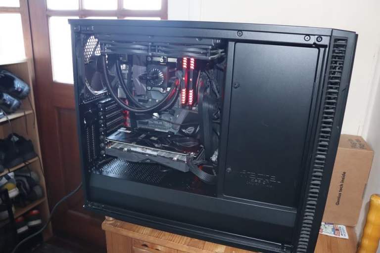 PC Desktop Tower Case – Black, Good Condition