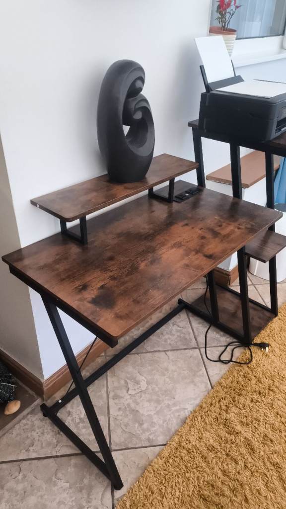 Industrial Desk with Built-in USB/Power Outlets - Corby (NN18)