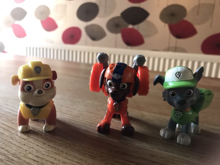 Three Paw Patrol pups action figures