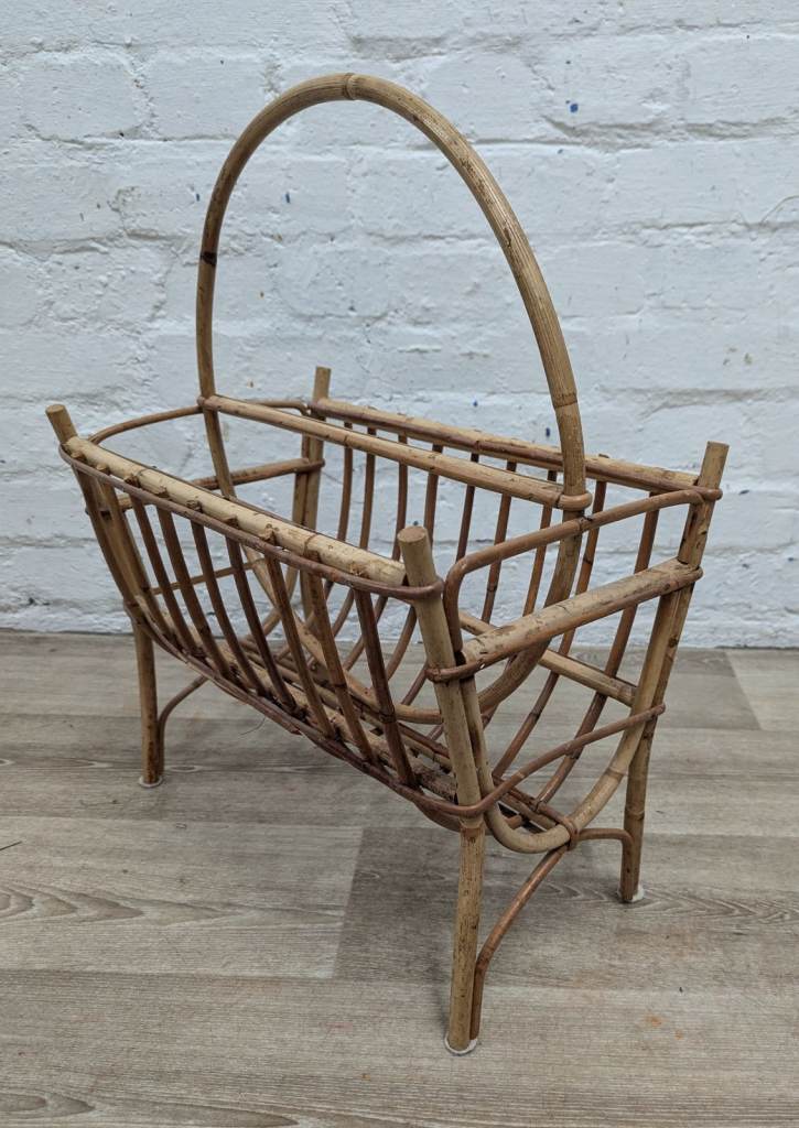Mid 20th century bamboo magazine caddy (DELIVERY AVAILABLE)