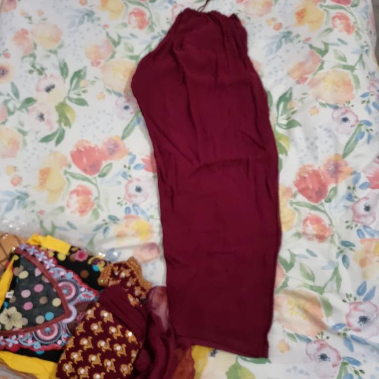 Small Maroon diamonte dress. Heavy salwar. Short kameez. Asian dress. Kurti. Wedding party