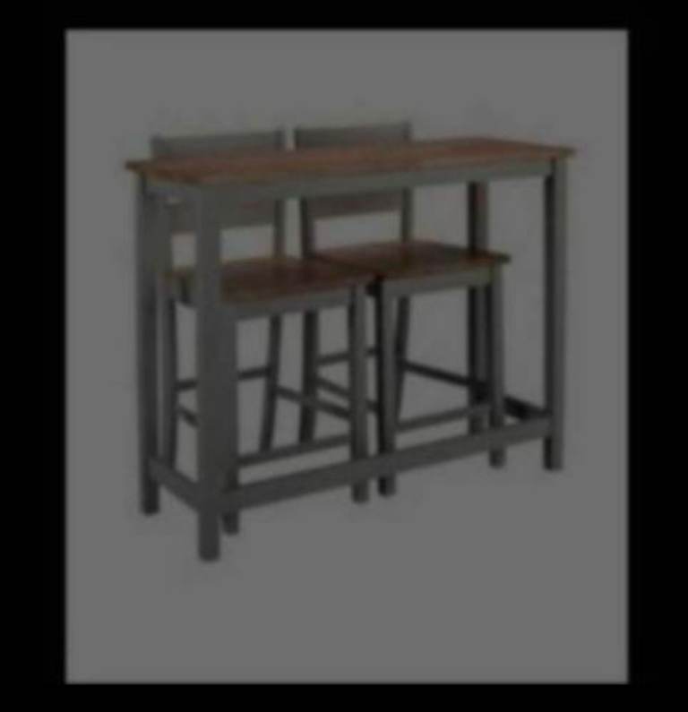 Breakfast bar and x2 stools- rustic country style- NEW