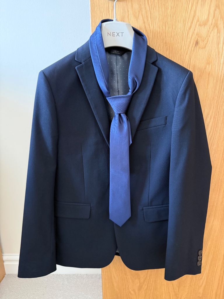 Boys Navy Suit Jacket and Trousers (12yrs)