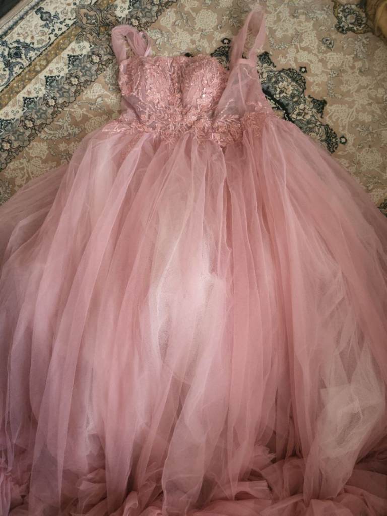 Pink Fluffy Prom Dress