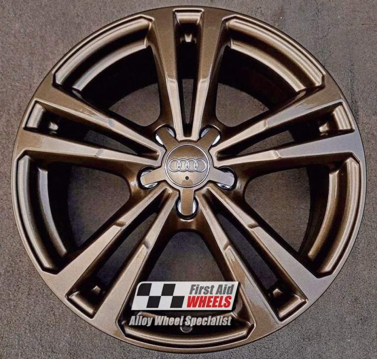 R245BR Swap AUDI A3 8V 4x 18'' GENUINE 5 V SPOKE GLOSS BRONZE ALLOY WHEELS