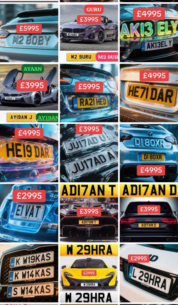 Cherished Number Plate, for Sale- Hard plates 
