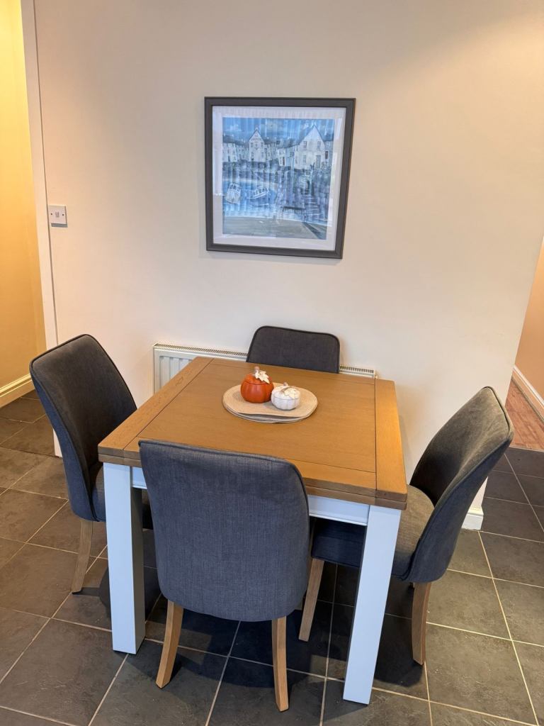 Oak/Grey dining table x 4 chairs