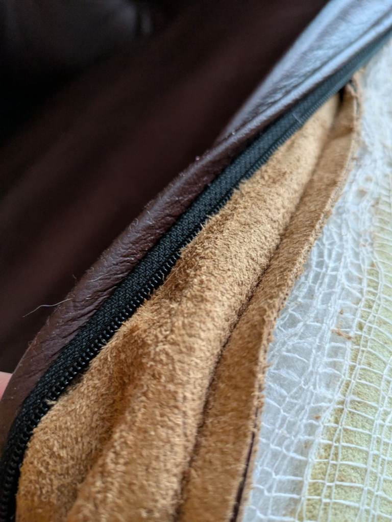 Chesterfield Leather Armchair Queen Anne Legs Dark Brown